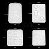 4Pcs Geometric/Teardrop/Letter Pendant & Links Silicone Molds DIY-LS0003-21-2