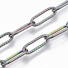 Ion Plating(IP) 304 Stainless Steel Textured Paperclip Chains CHS-S006-JN954-3-1