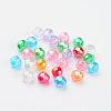 AB Color Transparent Acrylic Faceted Round Beads X-PL642-2