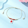 Adjustable Handmade MIYUKI Glass Seed Beads & Natural Agate Charm Bracelets BJEW-MZ00248-01-1