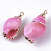 Spray Paint & Electroplate Spiral Shell Pendants SHEL-N026-11-4