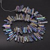 Electroplated Natural Quartz Crystal Beads Strands G-A142-03D-2