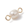 Natural Freshwater Pearl Potato Connector Charms PALLOY-JF03201-01-5