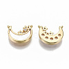 Brass Micro Pave Clear Cubic Zirconia Charms KK-R114-09-NF-1