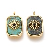 Natural African Turquoise(Jasper) & Dyed & Heated Black Agate Pendants KK-P184-01A-04G-1