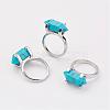 Natural & Synthetic Mixed Stone Finger Rings RJEW-P121-A-2