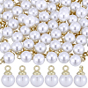 100Pcs ABS Plastic Imitation Pearl Pendants SACR-BM0001-01-1