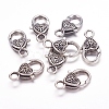 Tibetan Style Heart Lobster Claw Clasps LF014Y-1