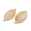 Brass Micro Pave Clear Cubic Zirconia Connector Charms CU-CBA4579-03G-A-3