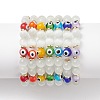 7Pcs 7 Color Cat Eye & Lampwork Evil Eye Round Beaded Stretch Bracelets BJEW-JB08880-1