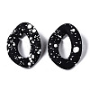 Spray Painted CCB Plastic Linking Rings X-CCB-Q091-018B-2