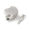 Rhodium Plated 925 Sterling Silver Micro Pave Clear Cubic Zirconia Box Clasps STER-M114-09P-2