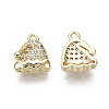 Brass Micro Pave Clear Cubic Zirconia Charms X-KK-S348-528-NF-2