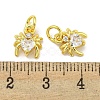 Rack Plating Brass Micro Pave Cubic Zirconia Spider Charms ZIRC-I065-02H-3