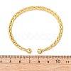 Braided Brass Cuff Bangles BJEW-C140-31G-5