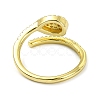 Brass with Cubic Zirconia Open Cuff Ring RJEW-B051-01G-3