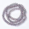 Electroplate Transparent Glass Beads Strands EGLA-A034-T6mm-G05-2