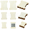 60Pcs 3 Styles Unfinished Wood Cutouts for Craft Supplies DIY-SC0031-11B-1