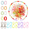 PandaHall Elite 228pcs 12 style Transparent Acrylic Linking Rings TACR-PH0001-30-1