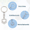 6Pcs 3 Style Chakra Alloy Symbol Pendant Keychains KEYC-FG0001-14-4