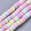 Handmade Polymer Clay Beads Strands X-CLAY-R089-6mm-087-1