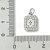 Rack Plating Brass Micro Pave Clear Cubic Zirconia Charms KK-G501-01O-P-3