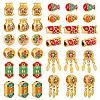 36Pcs 6 Styles Alloy Enamel European Dangle Beads FIND-GA0008-60-1