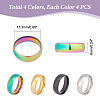 16Pcs 4 Colors 201 Stainless Steel Plain Band Finger Ring for Women RJEW-UN0002-41-3