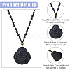 4Pcs 4 Styles Glass Pendant Necklaces NJEW-OC0001-04B-5