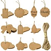 80Pcs 8 Styles Blank Kraft Paper Gift Tags CDIS-FS0001-05-1