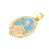 Brass Enamel Pendants KK-U068-02B-03G-2