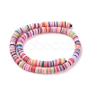 Flat Round Handmade Polymer Clay Beads CLAY-R067-8.0mm-M1-3