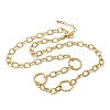 Brass Textured Cable Chain with Rind Link Necklaces NJEW-L013-07G-4