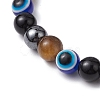 Round Gemstone Beaded Stretch Bracelets BJEW-JB11005-04-4