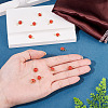 12Pcs Brass & Glass Imitation Cat Eye Round Charms PALLOY-TAC0237-05-6