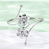 Flower Alloy Arm Cuff Bangles for Girl Women AJEW-A063-01E-P-3