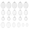 30Pcs 3 Sizes 304 Stainless Steel Pendant Cabochon Settings STAS-UN0042-66-1