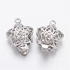 Filigree Star Brass Box Clasps KK-F0182-P-NF-1