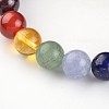Chakra Natural Lava Rock Beaded Stretch Bracelets BJEW-JB02225-01-5