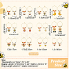 24Pcs 12 Style Alloy Enamel with Rhinestone Pendant & Brass Ring Wine Glass Charms AJEW-AB00054-2