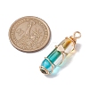 Glass Brass Pendants PALLOY-JF02563-2