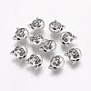 Tibetan Style Antique Silver Cat Head Alloy Beads X-TIBEP-GC178-AS-RS-1