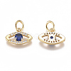 Brass Micro Pave Cubic Zirconia Charms ZIRC-F111-18G-2