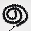 Faceted Round Grade A Black Stone Beads Strands G-N0137-04-12mm-2