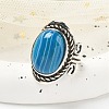 Natural Banded Agate Adjustable Rings RJEW-I108-01AS-06-2