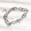 304 Stainless Steel Oval Link Chain Bracelets for Women Men BJEW-L720-03P-2