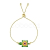 Rack Plating Brass Box Chain Slider Bracelets MAK-YW0001-04G-3