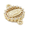 Rack Plating Brass Micro Pave Clear Cubic Zirconia Religion Virgin Mary Connector Charms KK-L224-094G-06-2