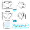 2Pc 925 Sterling Silver Spring Gate Rings STER-BBC0008-97-2