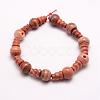 Natural Wood Lace Stone 3-Hole Guru Beads Strands G-J365-11-2